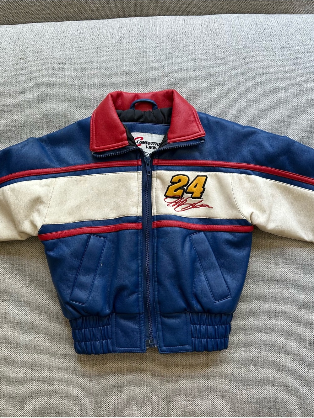Competitors View Vintage Jeff Gordon NASCAR Faux Leather Racing Jacket Kids 2T
